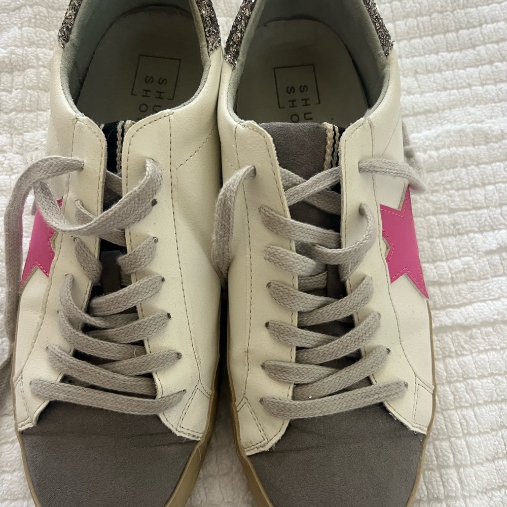 SHUSHOP Paris Pink Star & GLITTER ✨ Sneakers